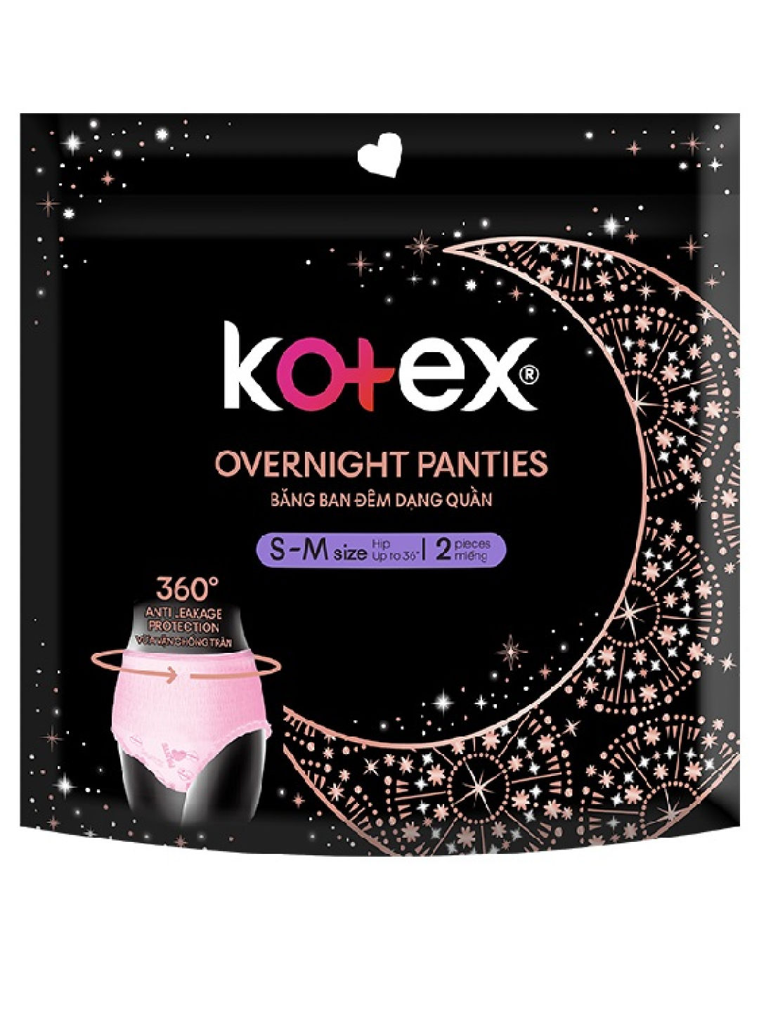 Kotex Overnight Menstrual Panties S-M (2s) | edamama